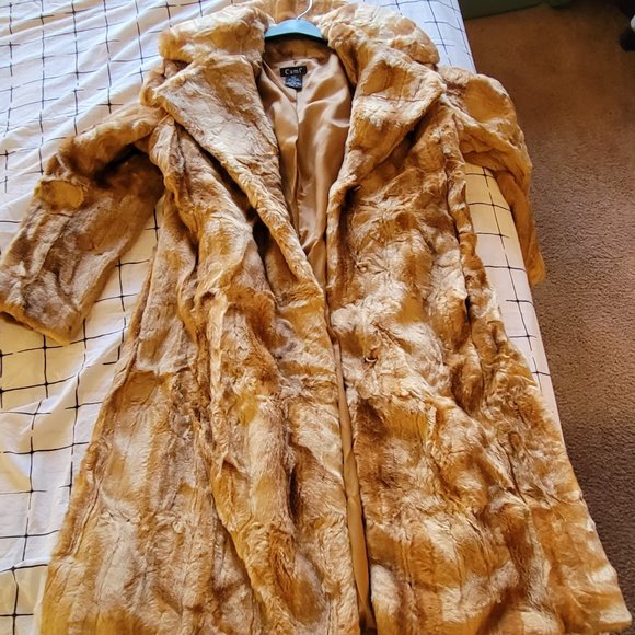 Cami faux mink coat women's medium vintage? 2006 butterscotch fur gorgeous! - Picture 2 of 6